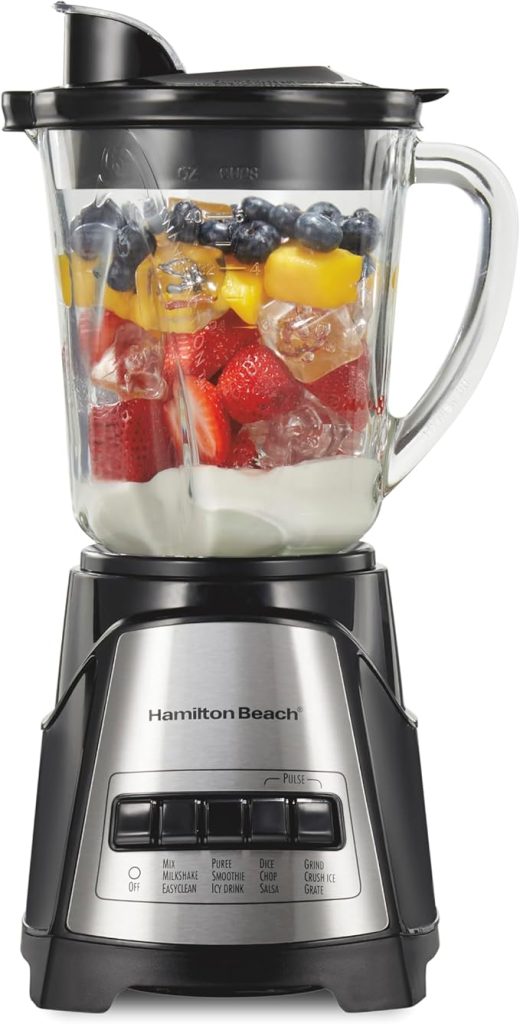 Hamilton Beach Power Elite Wave Action Blender For Smoothies, 40 Oz Glass Jar